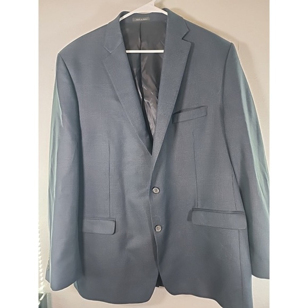 Mens Lauren Ralph Lauren Sports Jacket 48L Harringbone Navy Blue Suit Coat